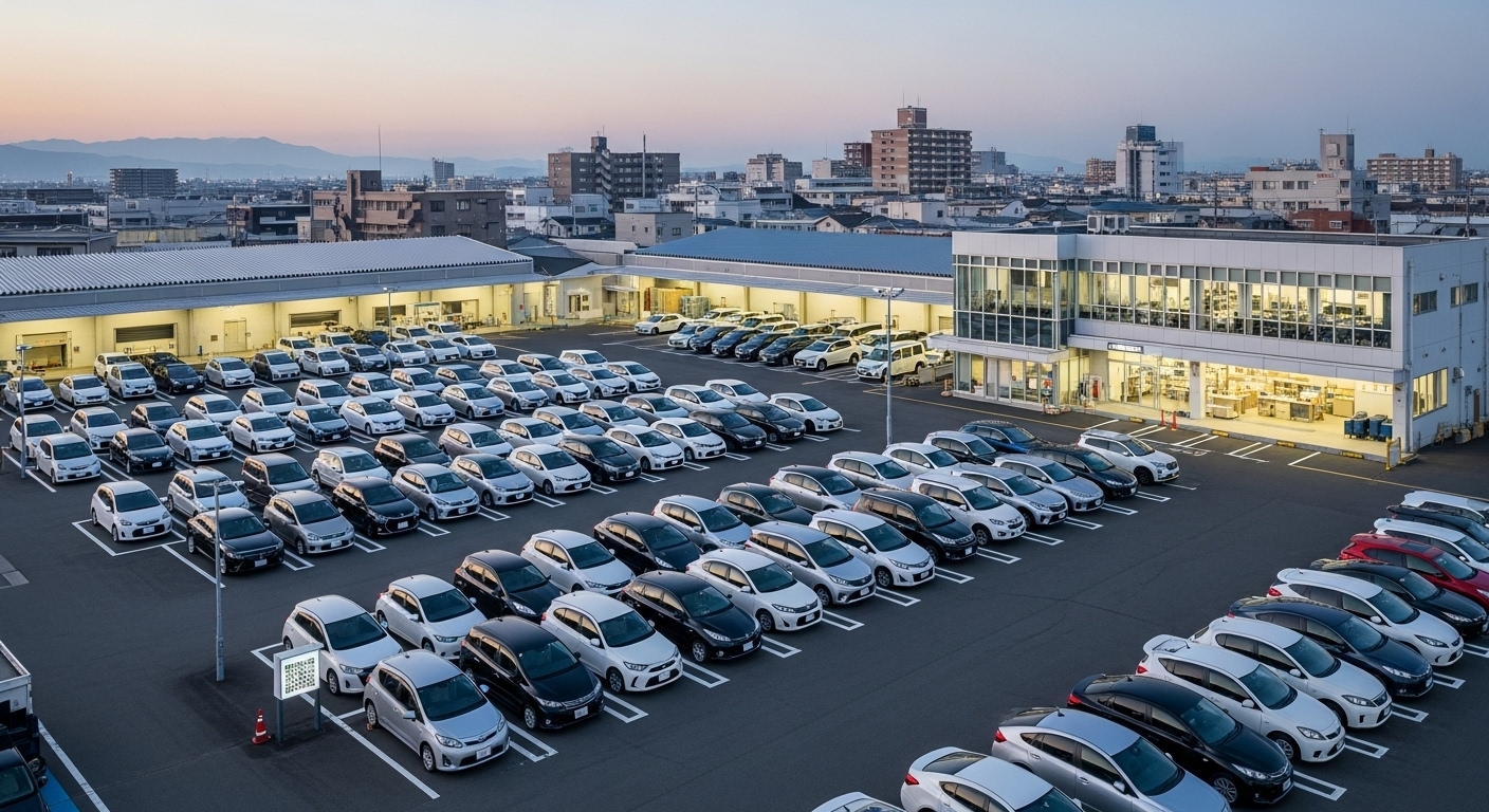 Used vehicles prepared for export from Japan