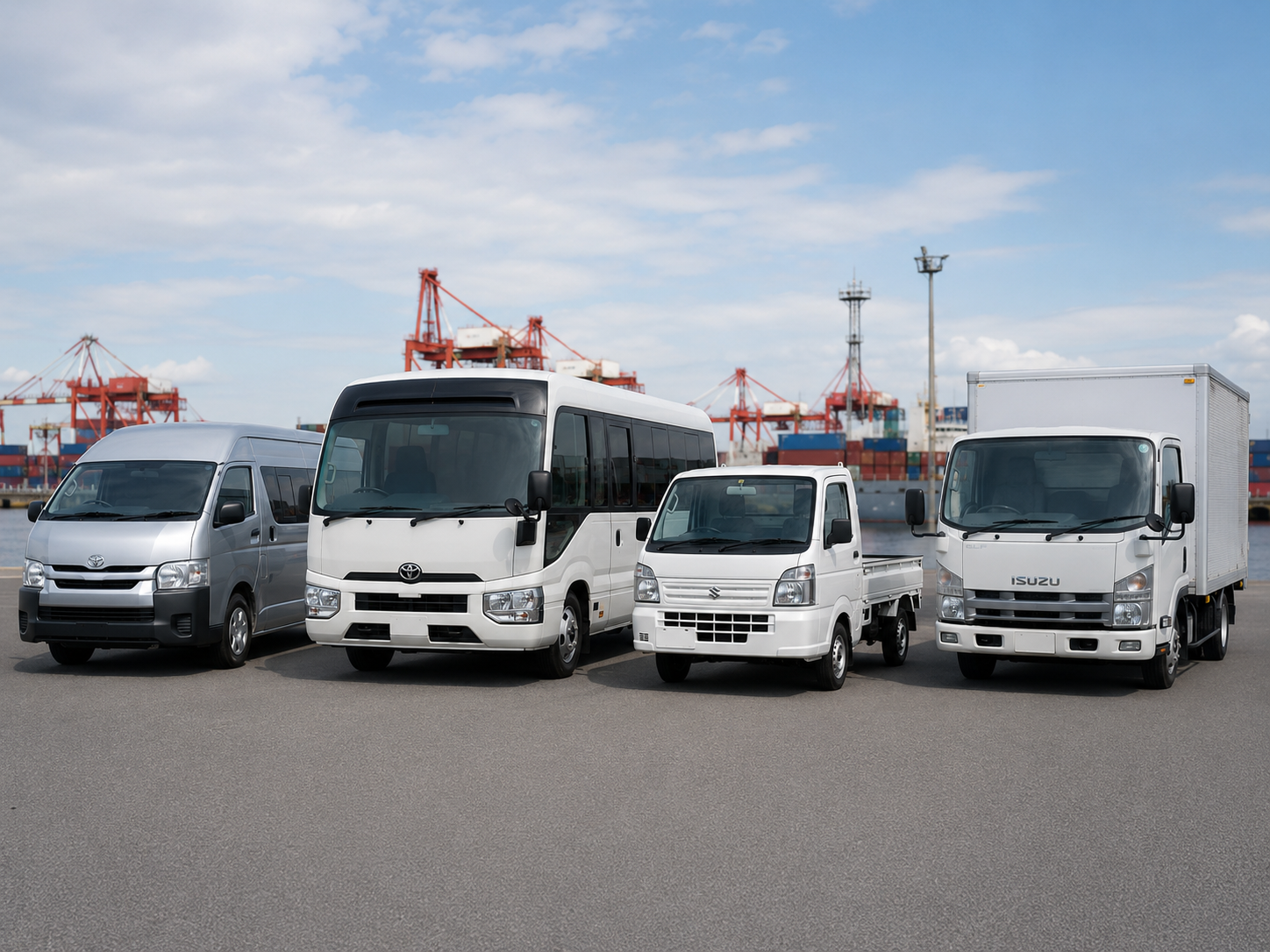 Mixed commercial vehicle stock from Japan