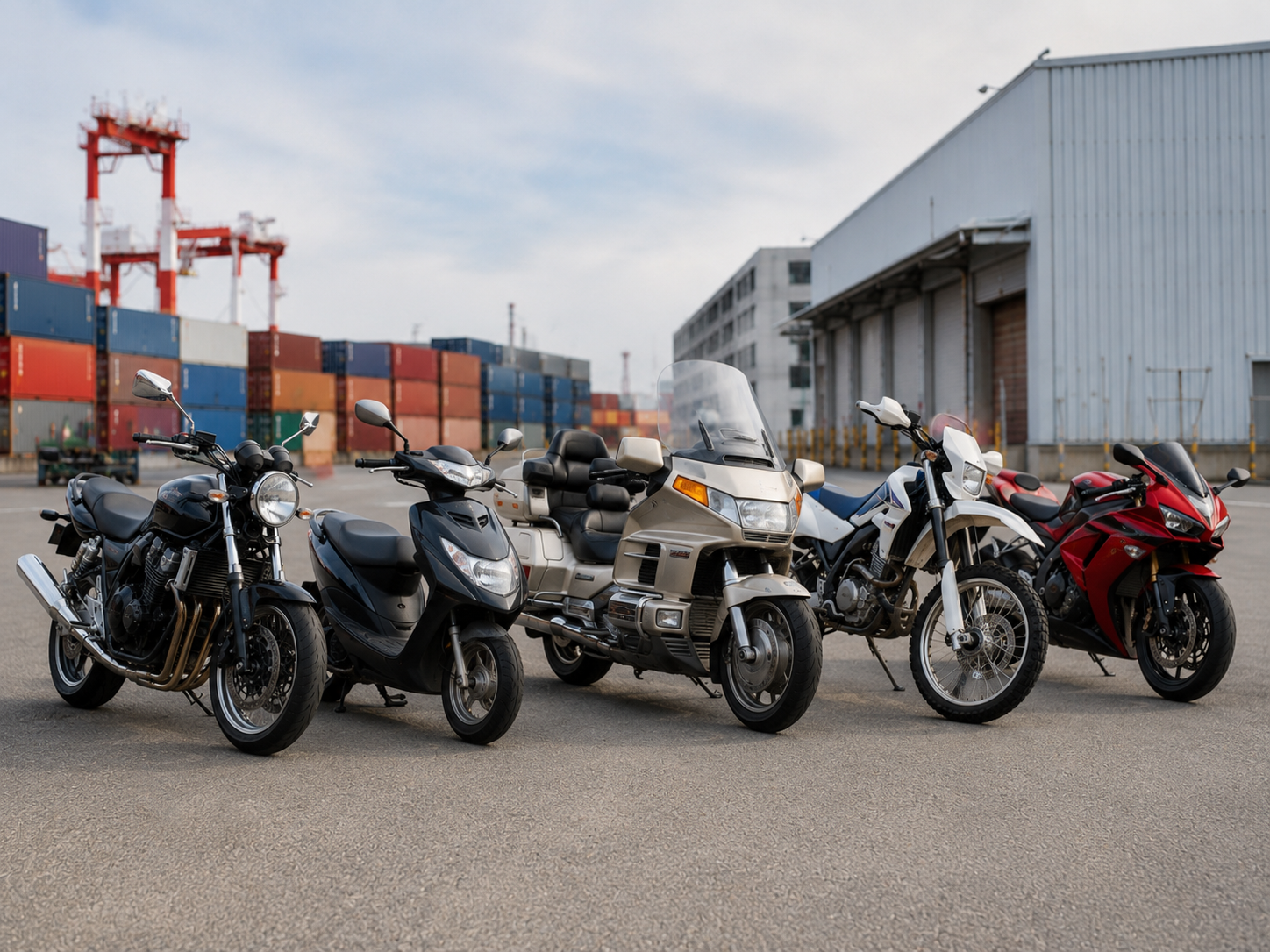 Mixed motorcycle lots from Japan for export